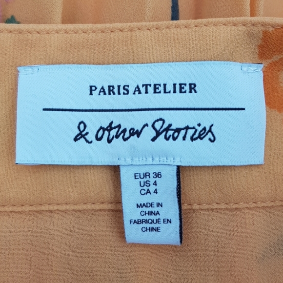 & Other Stories Floral Print Pleated Midi Skirt 4 - Picture 6 of 9